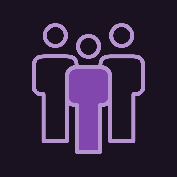 Three people standing side-by-side