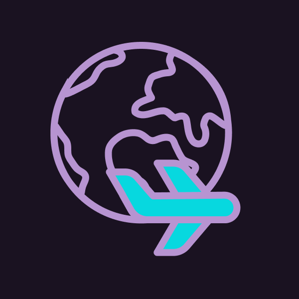 An airplane travels around the world