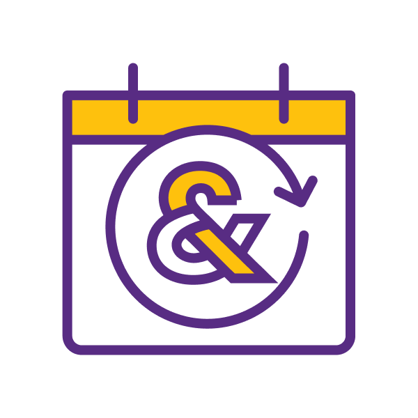 A calendar with an F&G ampersand in the center